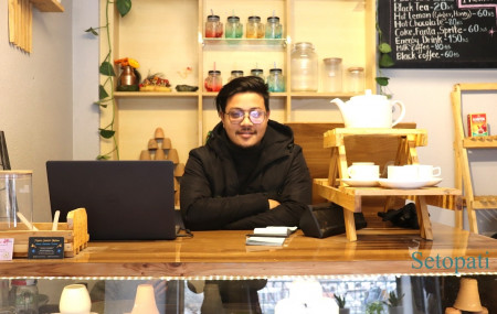 चियापार्कका सञ्चालक सुजन कायस्थ। तस्बिरः सविना कार्की/सेतोपाटी